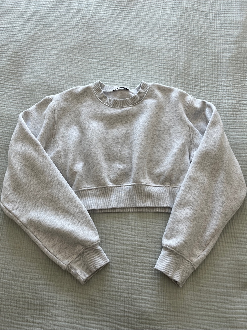 ZARA light grey cropped crewneck